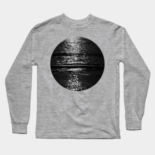 Calm Black and White Ocean Waves Long Sleeve T-Shirt